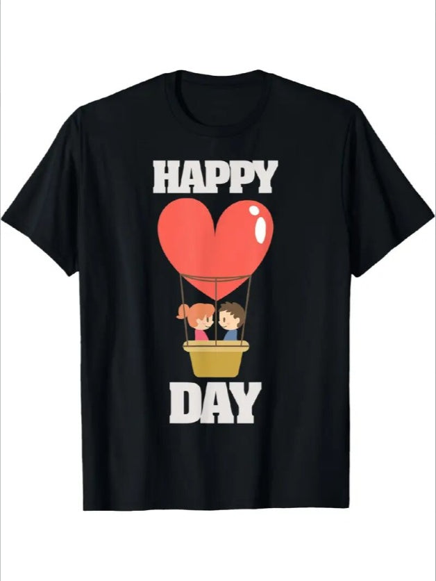Love Valentine's Day T-Shirt, Matching Couple Tee, Christmas Gift Shirt, Casual Short-Sleeve T-Shirt